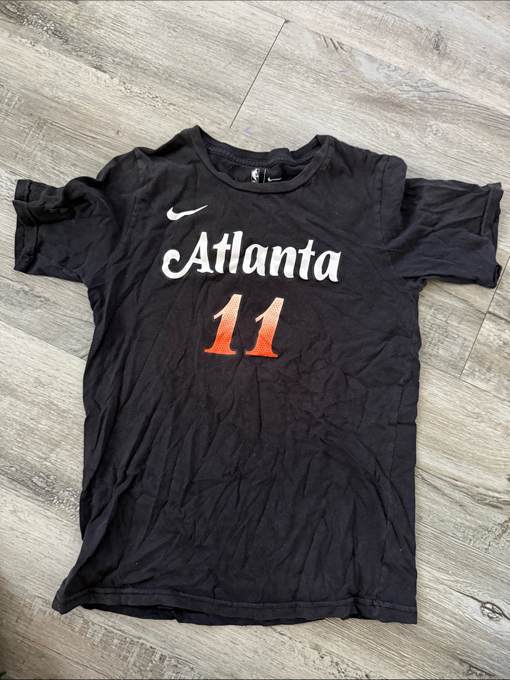 Nike Black Atlanta Trey Young Tee with Orange Number